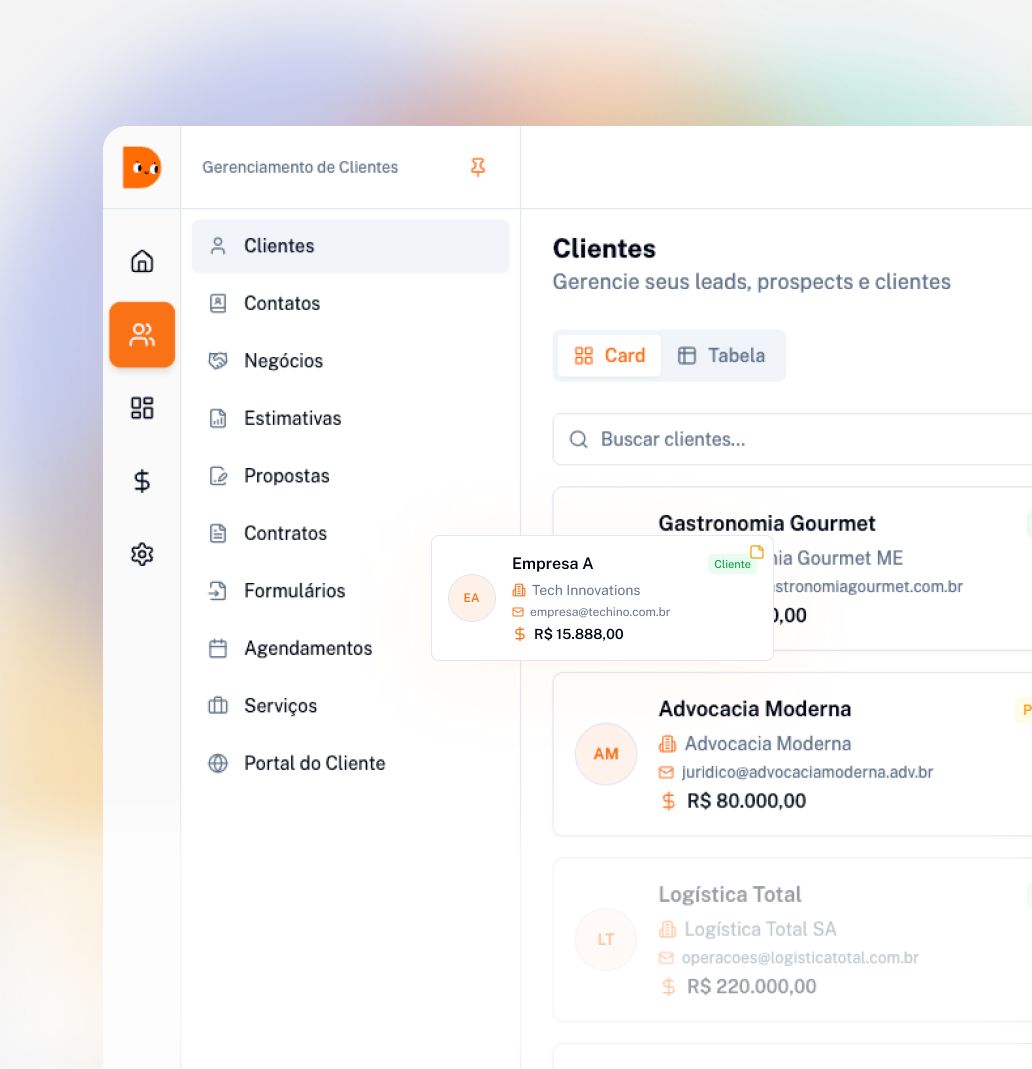 Gestão de Clientes - Deskito